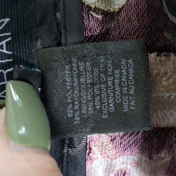 PINK TARTAN* Made in Canada faux back pkt w/ belt loops brocade pants - Picture 5 of 9